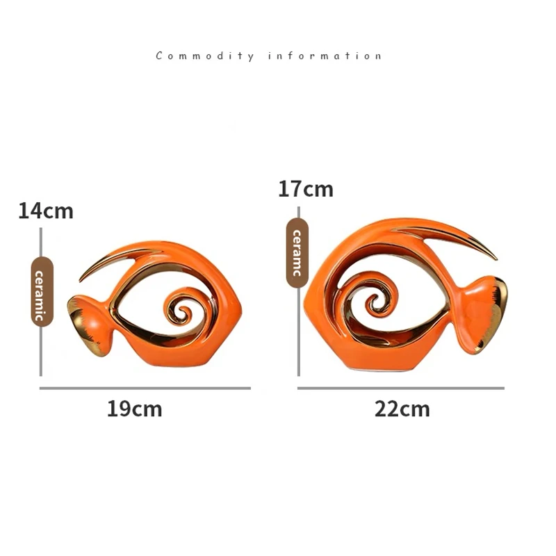Modern Nordic Luxury Porcelain Ornaments Home Decor Creative unique fish couples shape crafts wedding ceramic home decoration