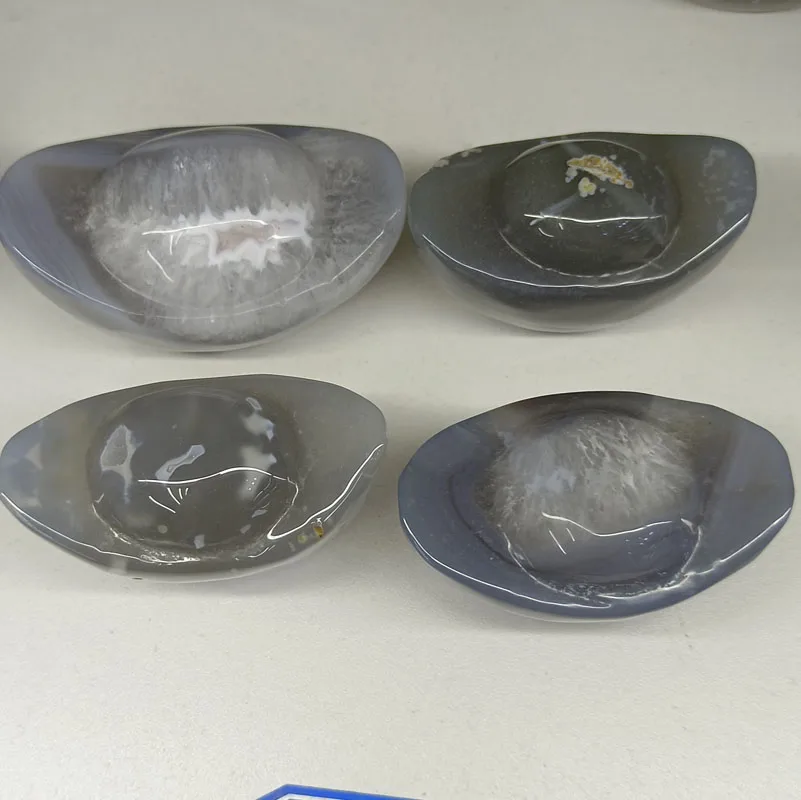 Customized natural agate ingot ornaments crystal raw stone polished ornaments for decoration