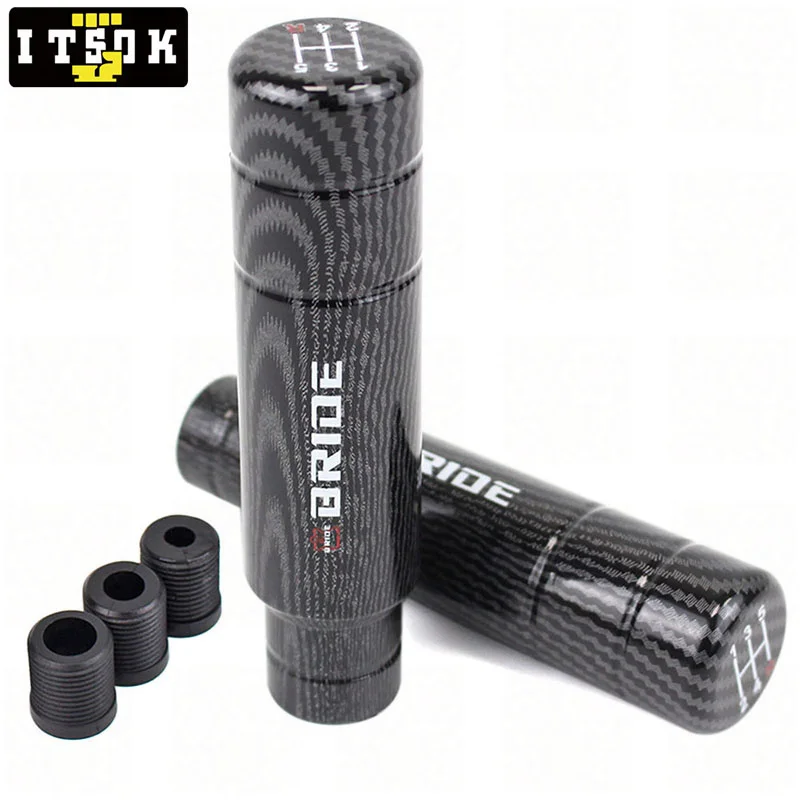 JDM Racing Sports Titanium Burnt Blue Gold Shifter Lever Stick Leather Aluminum Universal Car Shift Gear Knobs For BRIDE MUGEN