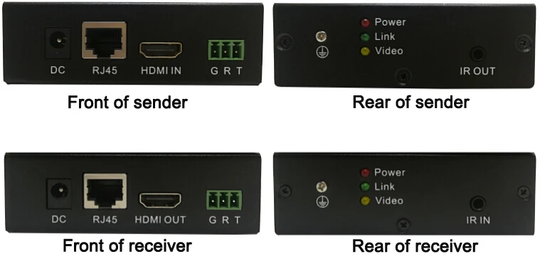 
HDB-100DS2 Long Range HDMI Video Audio Transmitter Receiver Kit No Latency RS232 IR Control 100m 4K HDMI Extender Over Cat5e 