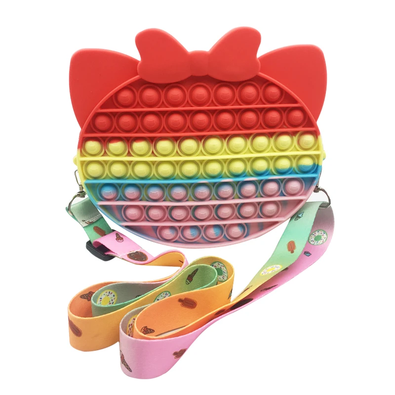 Силиконовый пуш-ап сенсорные Popping пузырь Непоседа, Женский кошелек-клатч Сумки из натуральной кожи женская сумка-тоут сумка Непоседа портмоне сумки