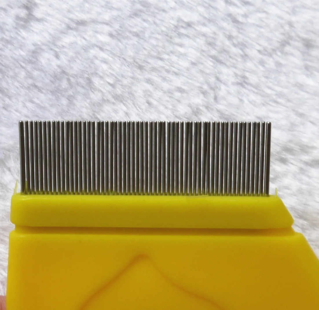 Heart Shape Handle Kids Hair Lice Nit Louse Tick Flea Cleaning Removing Comb With Stainless Steel Needles