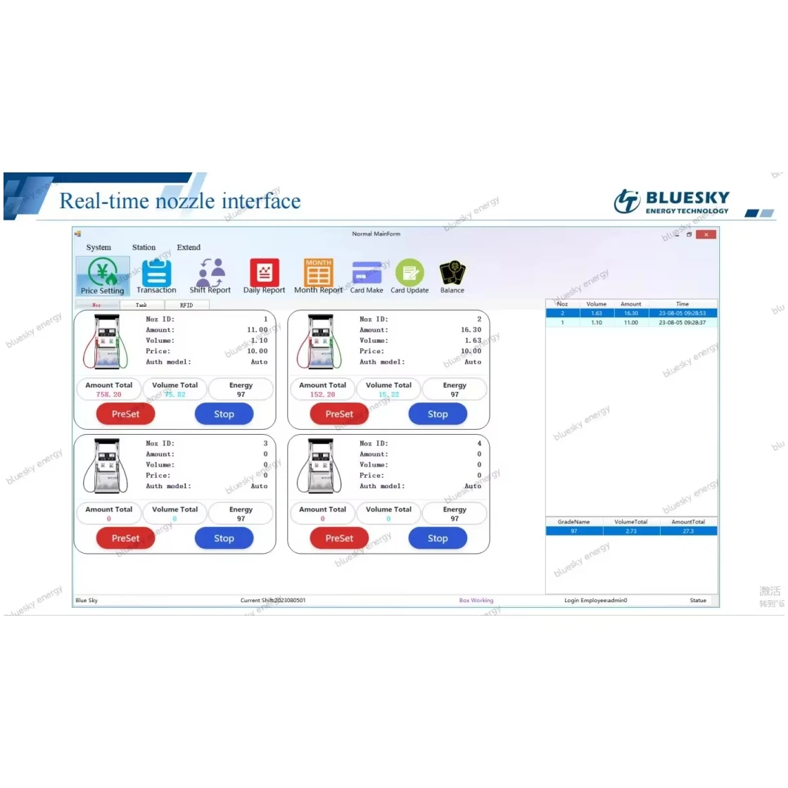 Bluesky Gas station fuel management software intelligent console digital remote fuel monitoring system