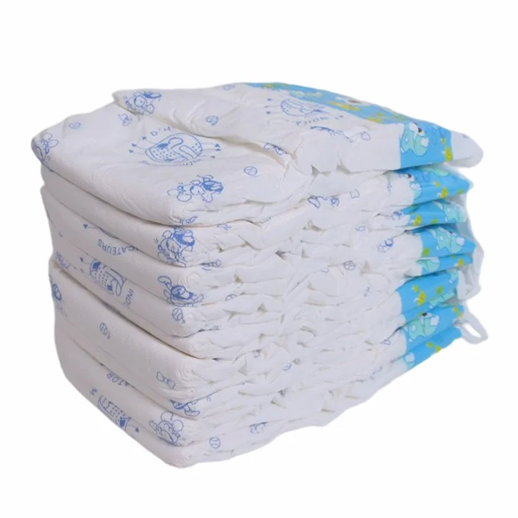Wholesale PP tapes printing PE film disposable baby nice diapers with breathable absorption