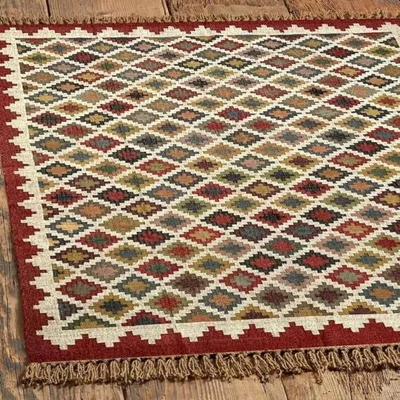 100% Cotton Unique Design Hand Loom Made Soft Multi Purpose Rugs For Regular Use Handmade Indian Wool Area Rugs Carpet Wholesale