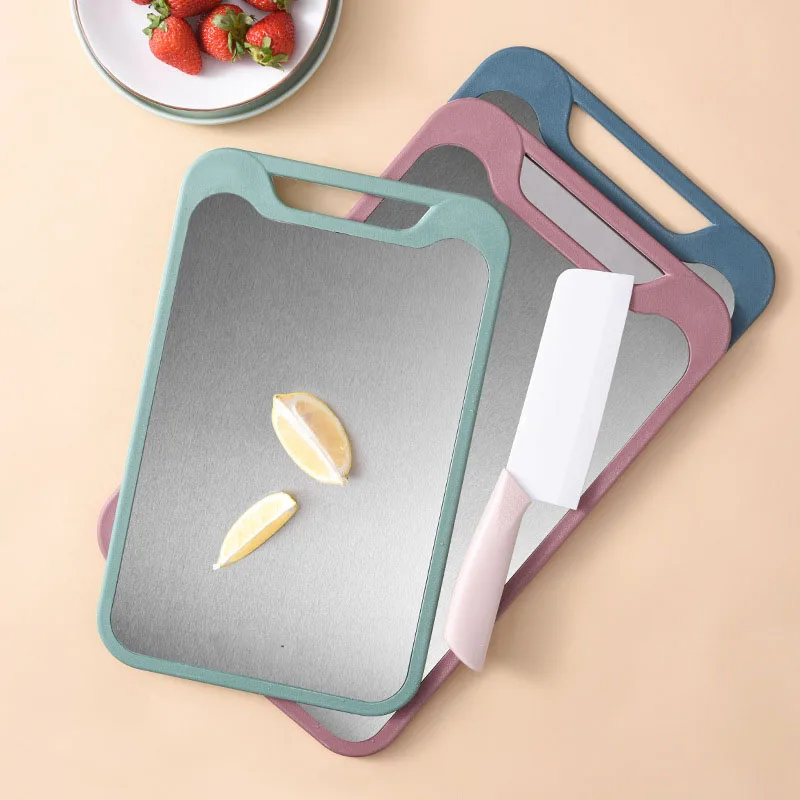 Wholesale double-sided stainless steel 304 plastic cutting board dual-use high-performance large adhesive board
