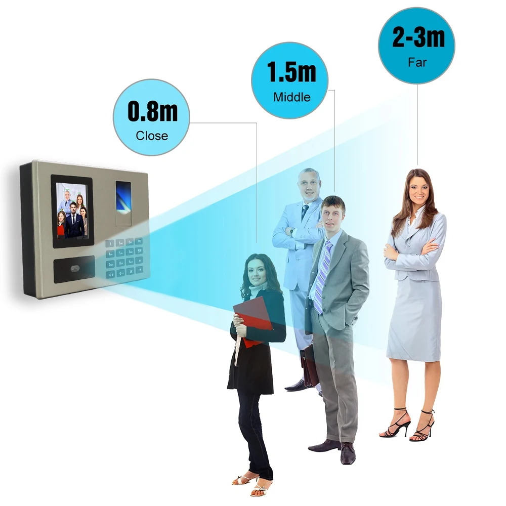 Face and fingerprint time and attendance machines can hang or swing real voice alerts Employee Attendance Machine Time Recorder