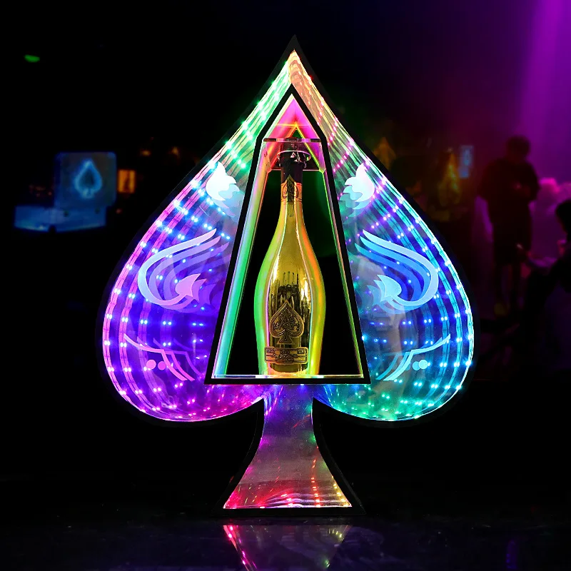 infinity acrylic led ace of spade VIP bottle service presenter glorifiers display for liquor vodka wine tequila champagne