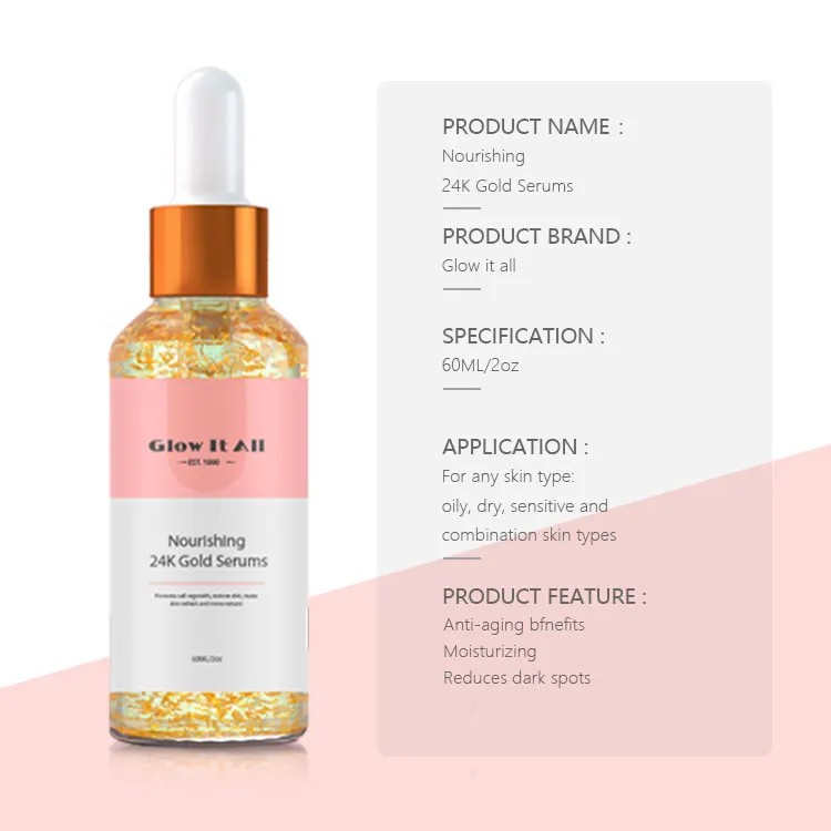 Glow It All 24K Gold Serum Lightening Rose Facial Serum With Vitamin Keeping The Skin Firm And Taut