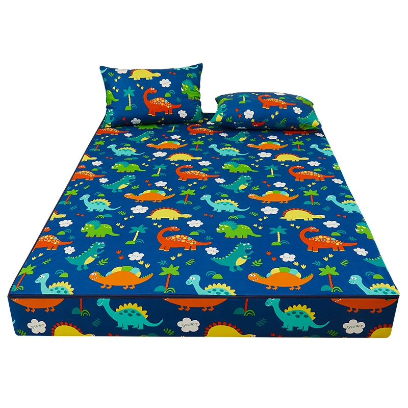 Elastic Cartoon Printed King Queen Size Full Fitted Bed  Sheets Waterproof Mattress Protectors Cover Covers Cases for Home