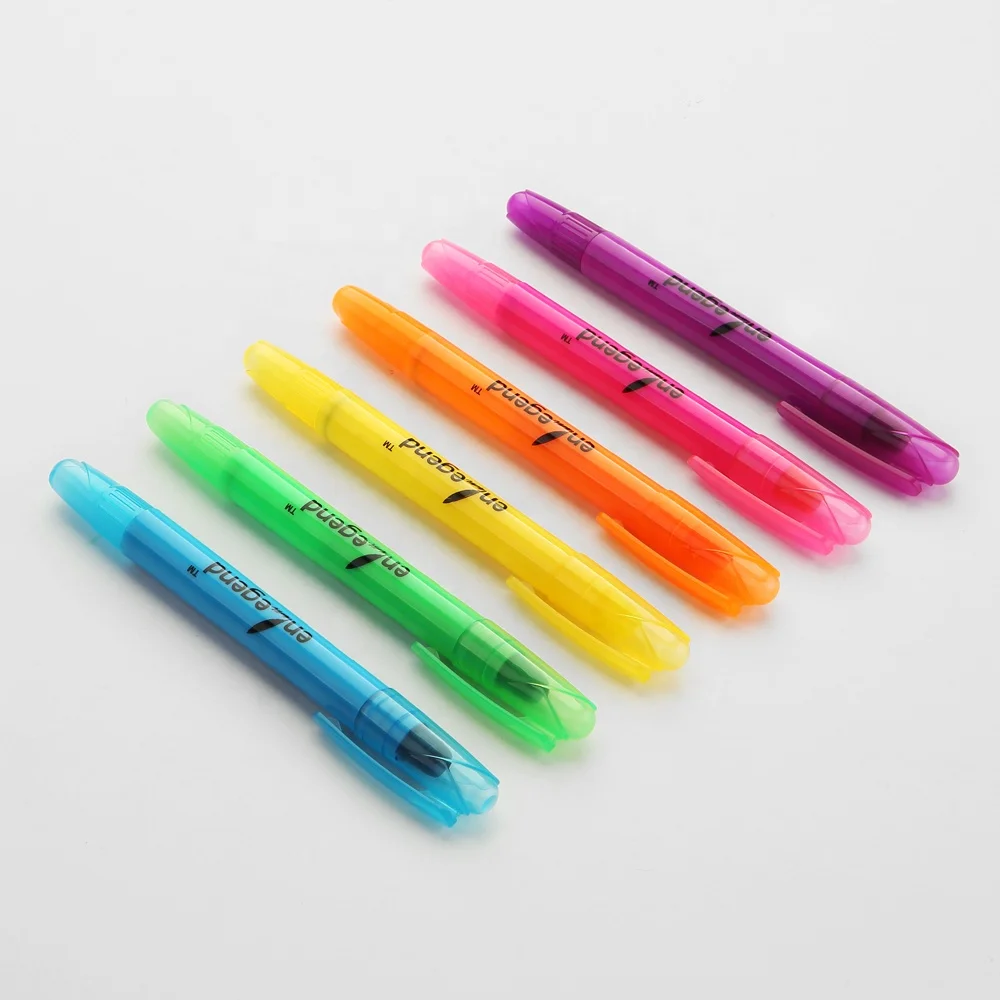 Promotional Customize Colorful Plastic Gel Fluorescent Solid Highlighter for Office and School Use