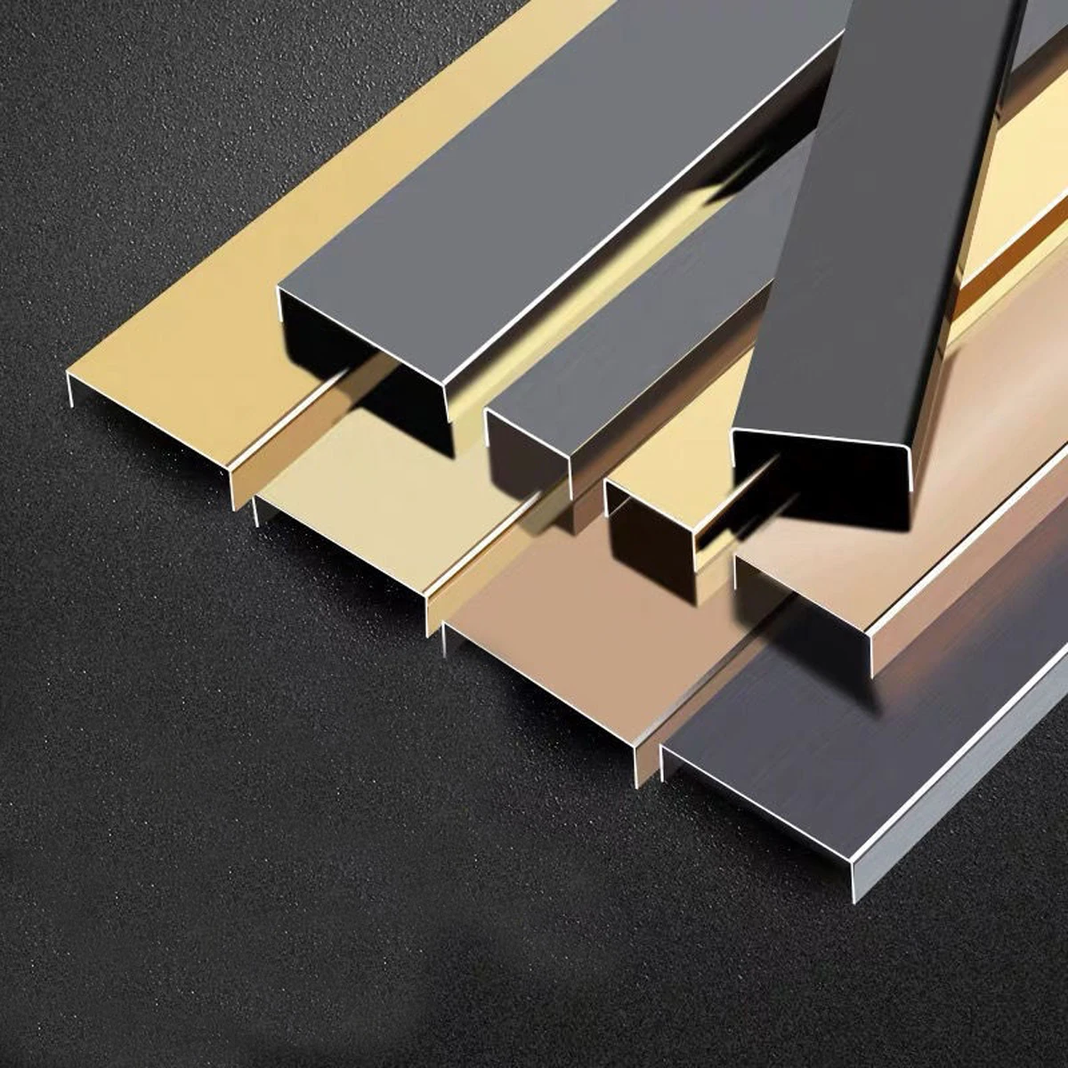 Stainless Steel U-Shaped Groove Decorative Strip 304 Background Wall Black Titanium Ceiling Metal Decorative Edge Strip