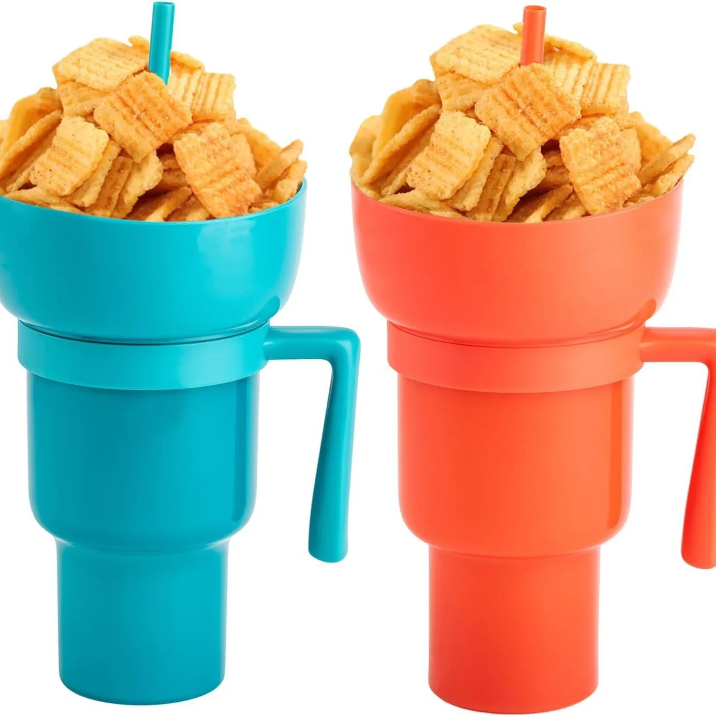 Tik Tok pop 32oz Стадион Стакан Пластиковая чашка для закусок и напитков Попкорн Чипс Кола Кружка Чашка с подносом для закусок