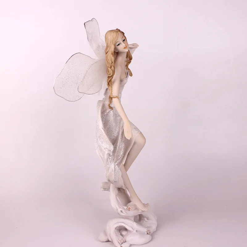 Factory supplier fancy fairy garden accessories outdoor floral decoration polyresin dancing girl fairy figurine sculpture