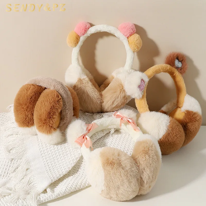 Winter Warmth Thickened Fluffy Plush Earmuffs Soft and Comfortable Elastic Hoop Fur Furry Bow Ear Muffle Earflap For Girls Women
