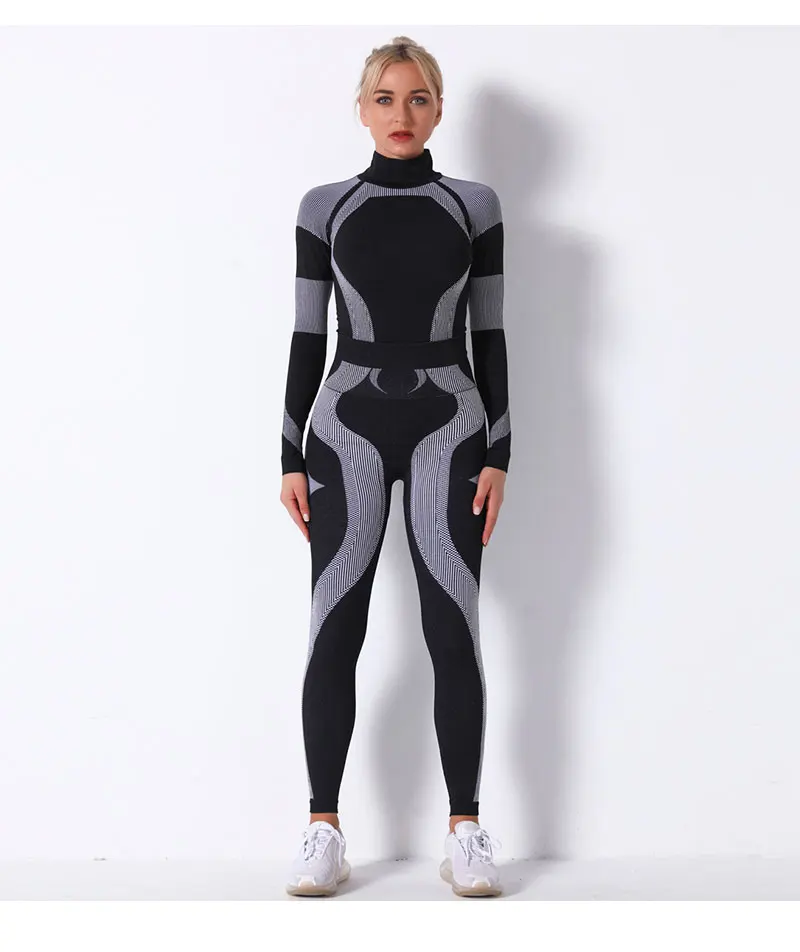 2020 Seamless Activewear Long Sleeve Women Fitness Gym Sets