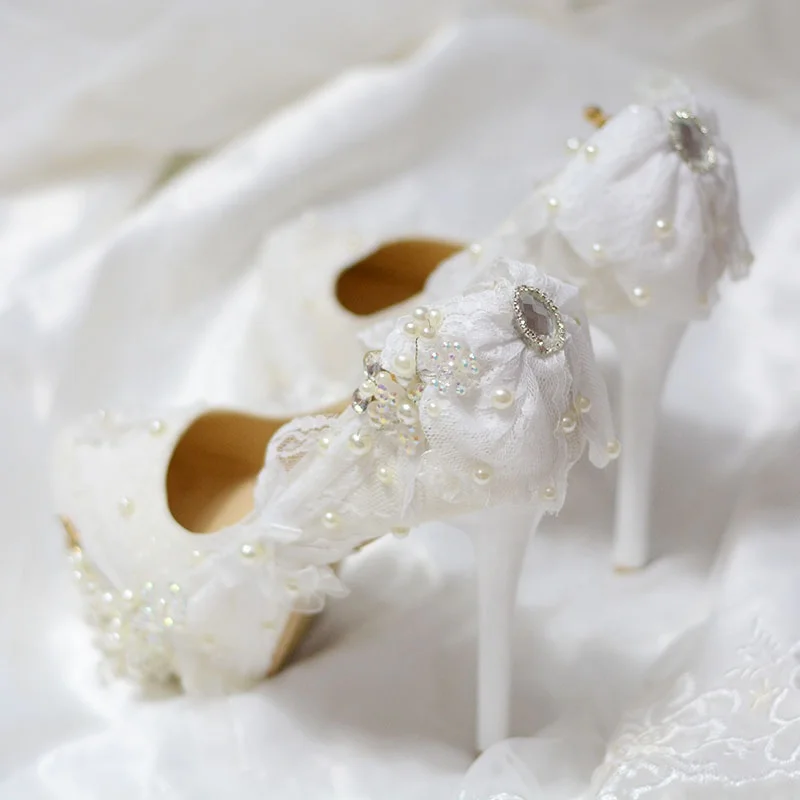 Elegant Floral Pointed Toe Block Heels Suede Woman Ladies Platform Pumps Wedding Party Shoes