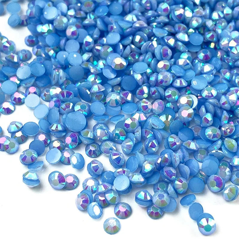 Bulk Package 2mm 3mm 4mm 5mm 6mm Transparent AB Crystals Flatback Strass Round Resin Rhinestones For Dress