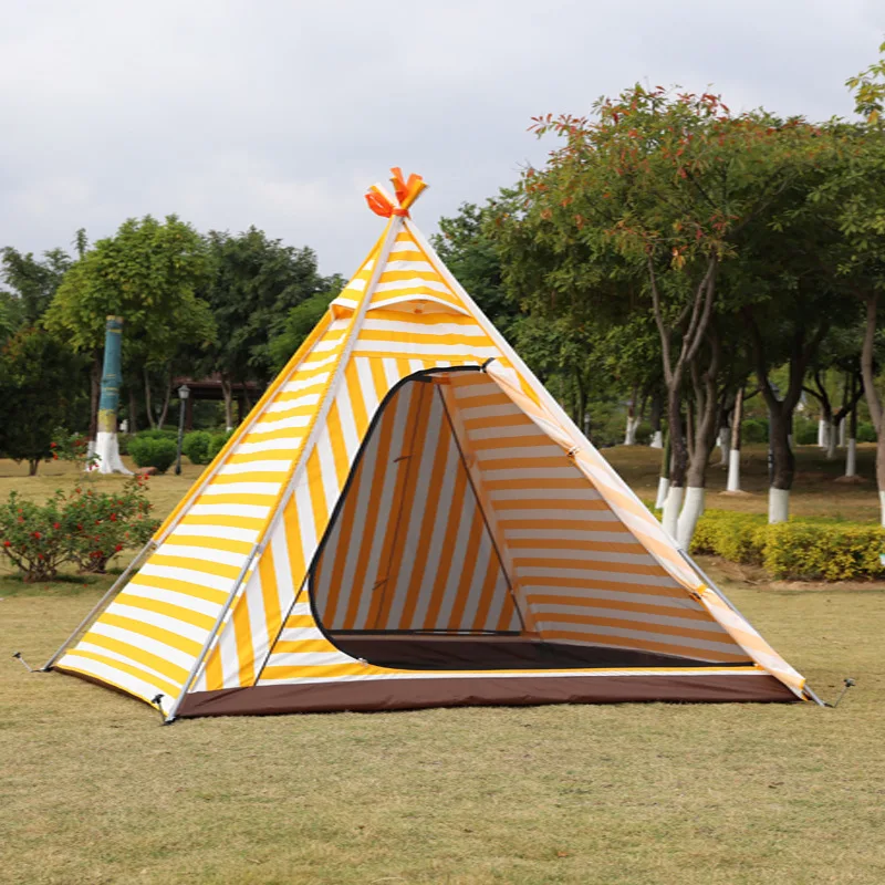 Traveler Camping Family Waterproof Net 300D Polyester Pyramid Tent Customized Cotton Fabric Tents