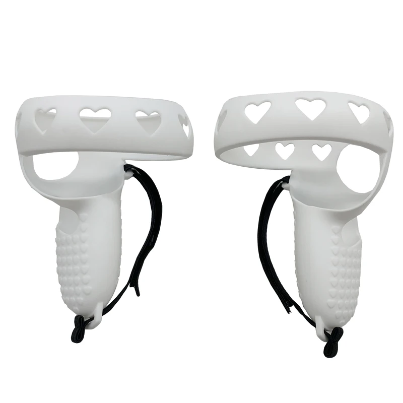 HOXC Silicone Controller Cover Compatible for Oculus Quest 2, Anti-Throw Protective VR Controller Grip with Wrist Knuckle Strap