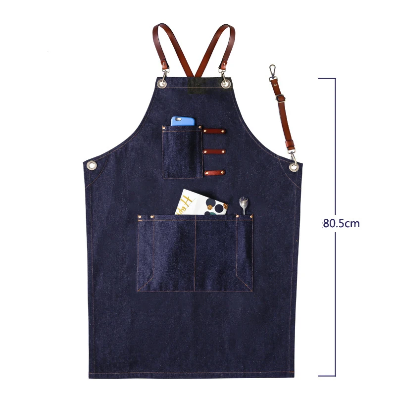Kitchen Household tools Kitchen Apron For Restaurants custom logo Barista Chef Uniform Work Bar Cafes kitchen Restaurant Apron