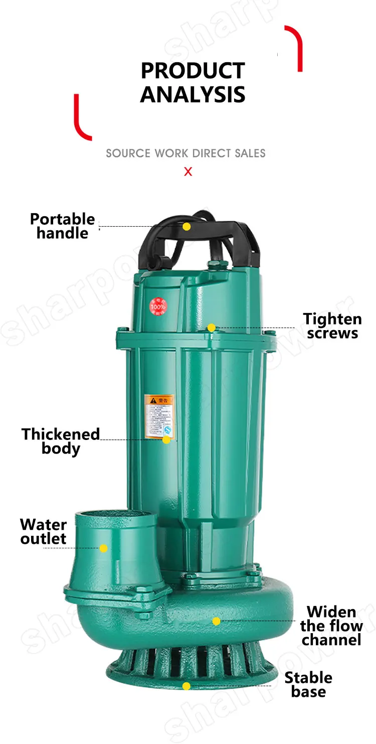 Attractive Price Electric Eminent Portable Price Sewage Pump for Agricultural