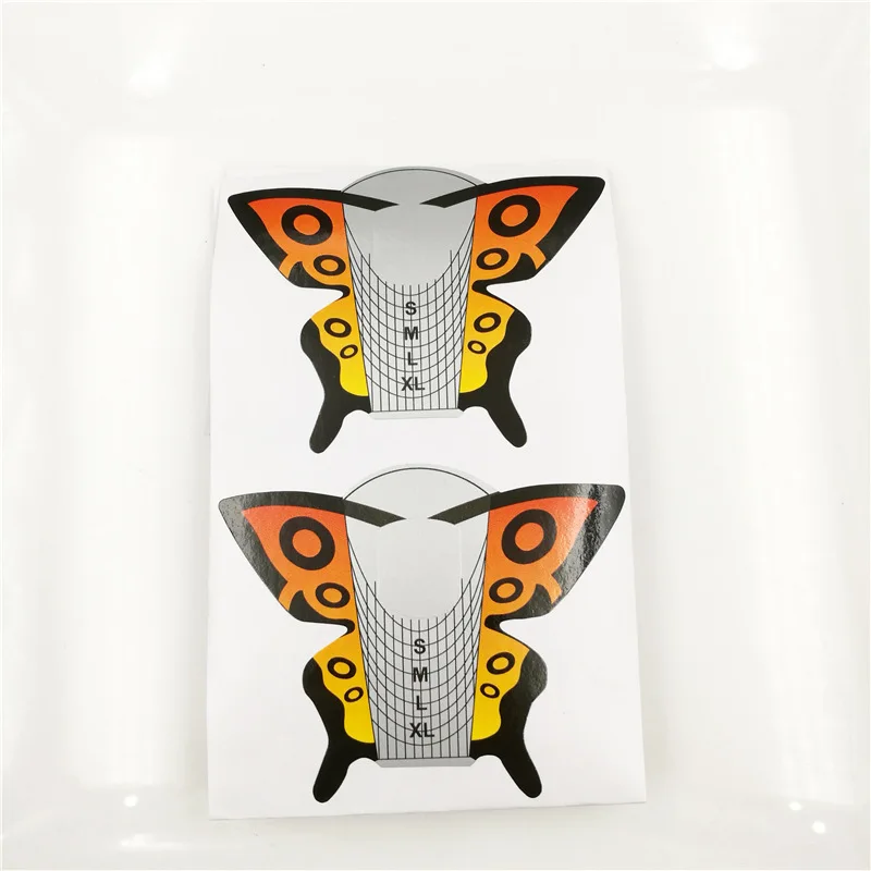 2022 Hot Selling Butterfly Manicure Tools PVC Paper Nail Gel Extend Forms Private Label Clear Nail Holder