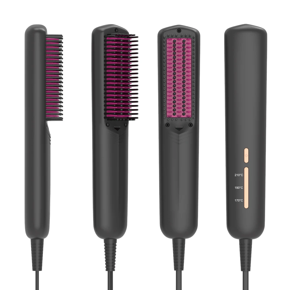 Escova Alisadora De Cabelo Custom Logo Wet Hair Brush Hot Air Electric Comb
