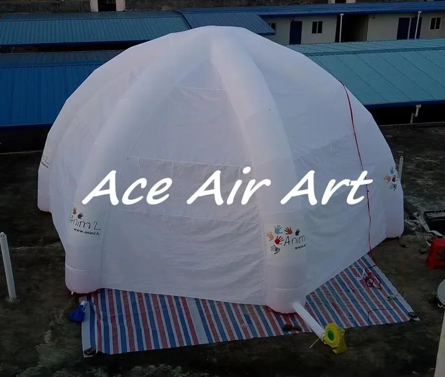 Customized Spider Advertising Inflatable Dome Tent with 6 Stand Oxford Material Air Blower Accessory Digital Printing for Events
