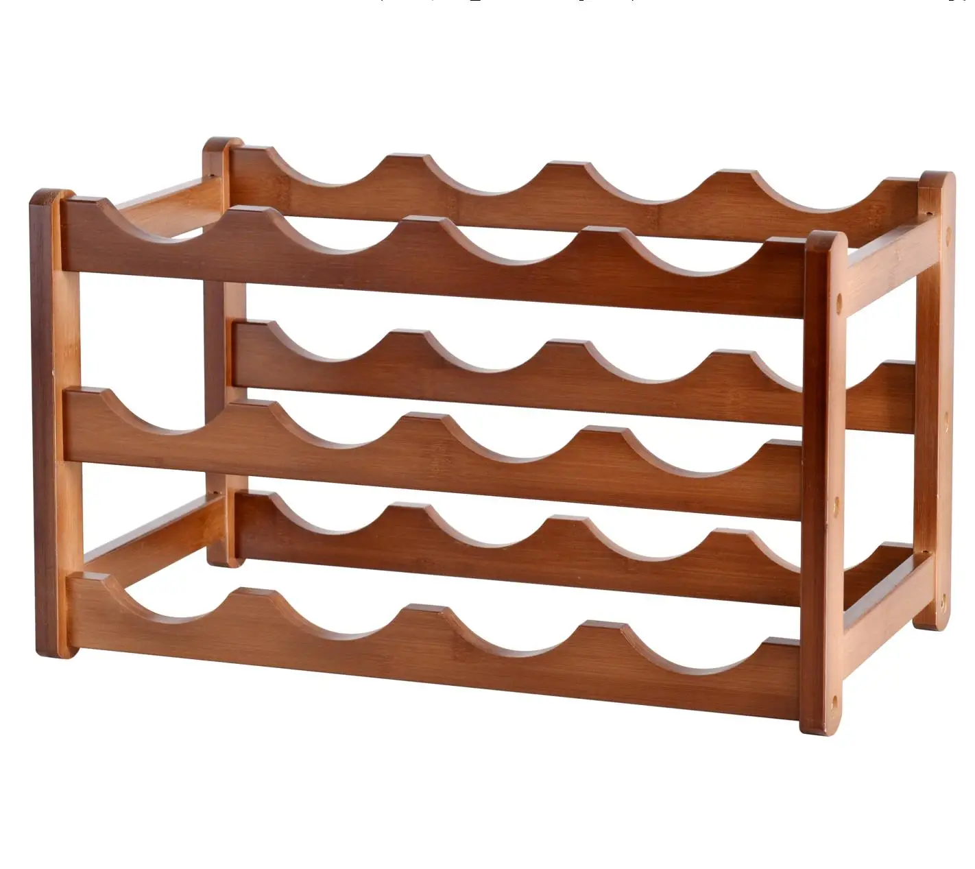 Standing Wooden Bamboo Wine Rack Organizer 8 Bottles Home Bar Party Display Holder Shelf Decoration Rack