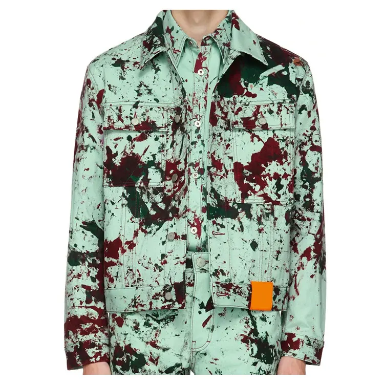 Plus Size Cotton Suit Set Outfit for Men Casual 100% Cotton Jean Jacket Set