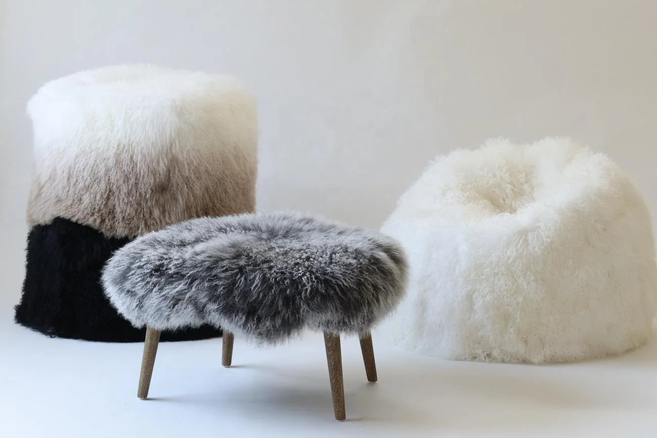 2023 New Arrival Living Room Modern mongolian sheepskin chair