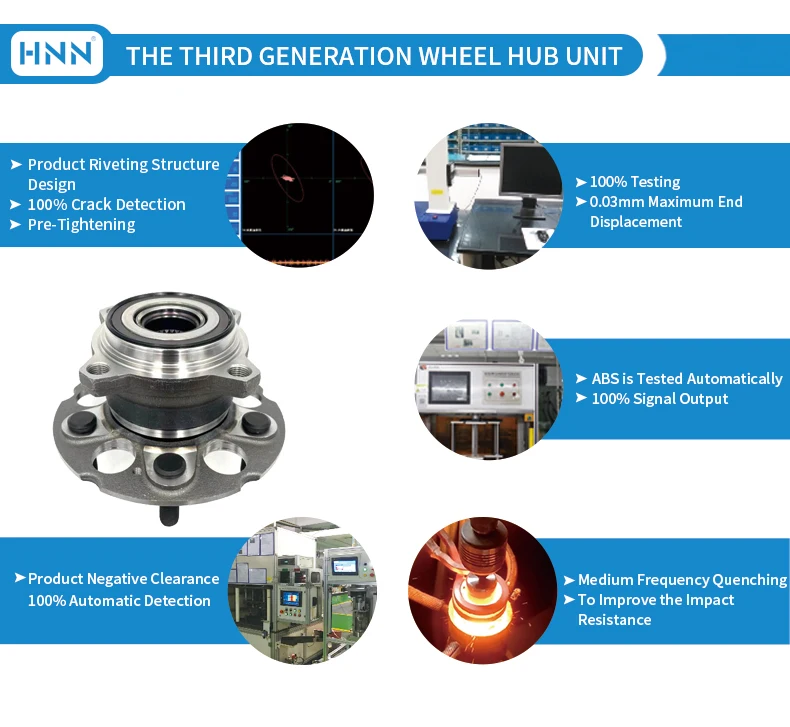 HNN car spare parts Wheel Hub Bearing Wheel Bearing for Toyota Honda Mitsubishi Hyundai Kia BMW Audi Ford Dodge Cherokee