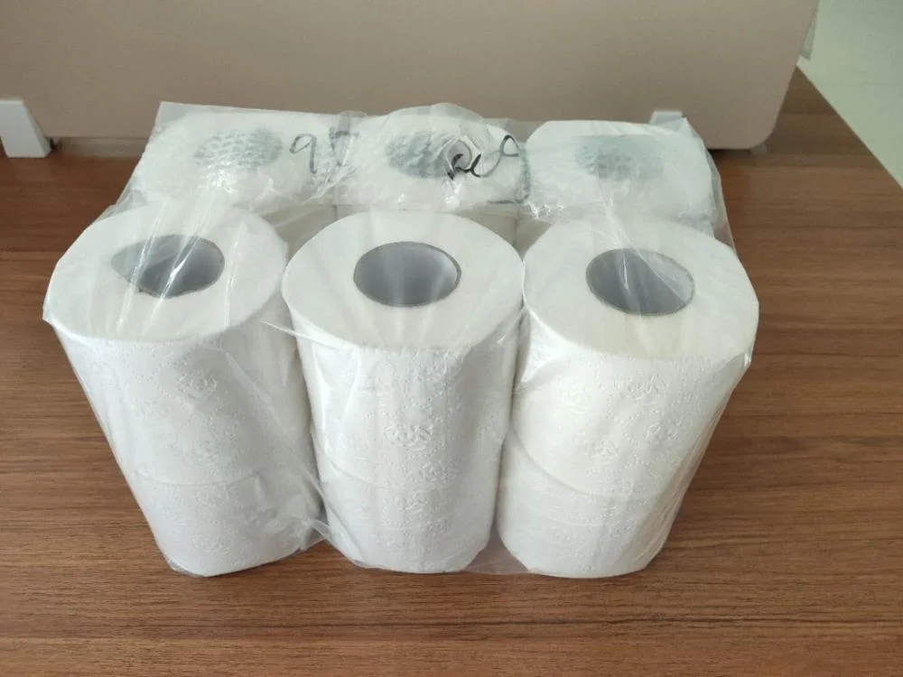 Toilet paper tissue paper jumbo roll toliet paper papel higienico 12 rolls in clear polybag