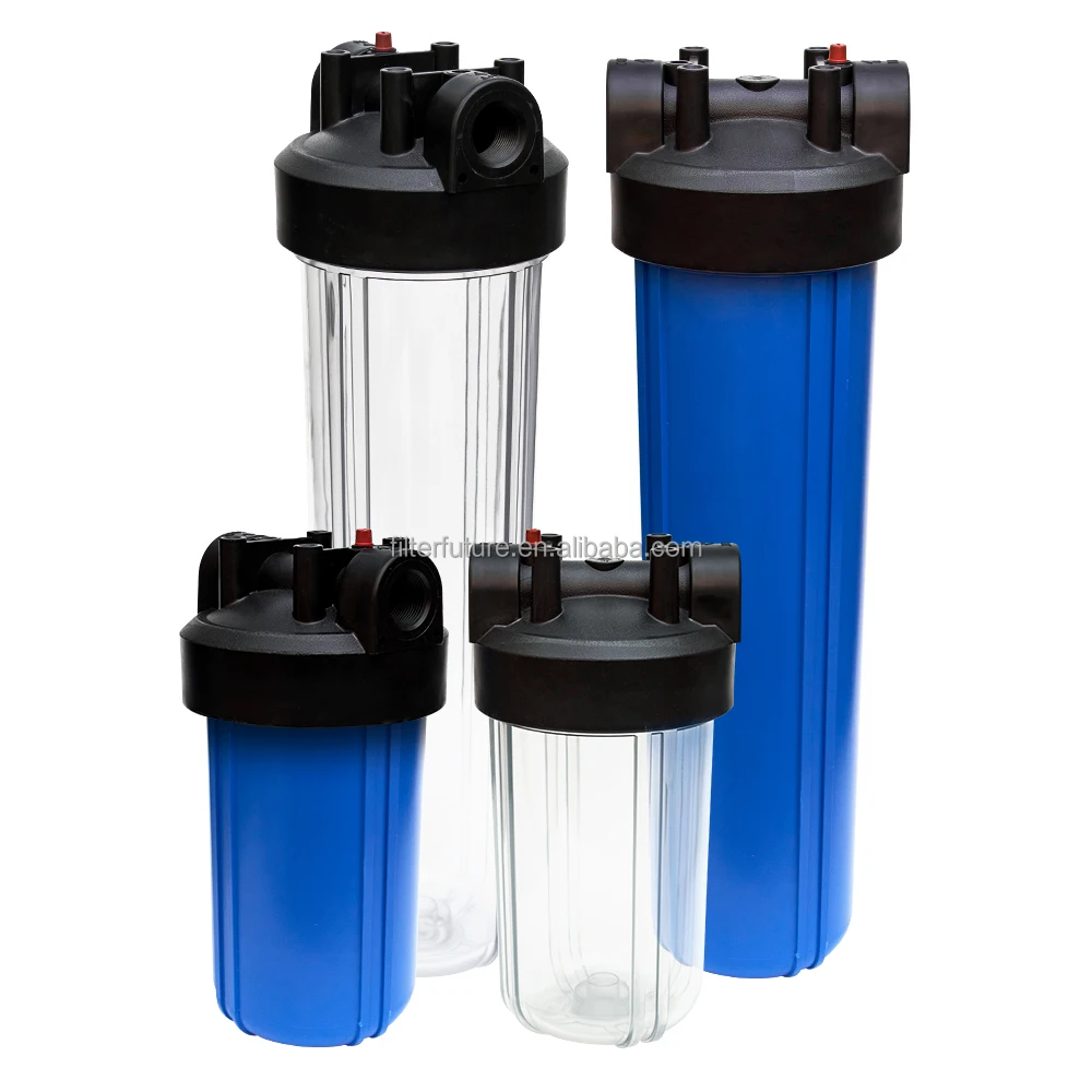 10 Inch Hot Sales Household Plastic Blue Water Filter Housing With Brass Port