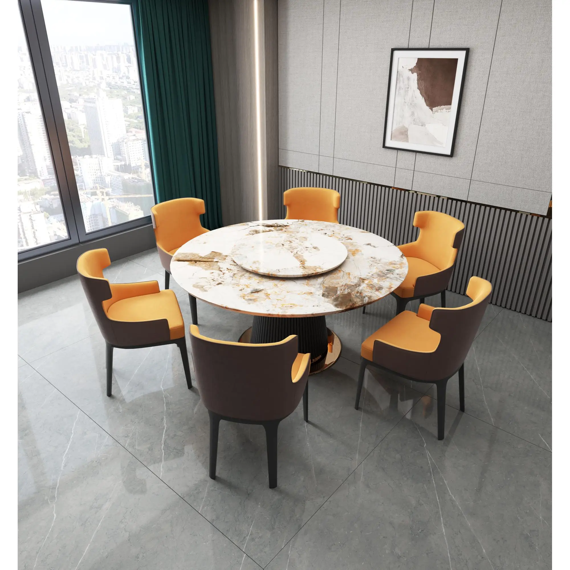 3200*160MM High Glossy Porcelain Tile Popular Design Marble Look Sintered Stone Slabs Living Room Staircase Wall Dining Flooring