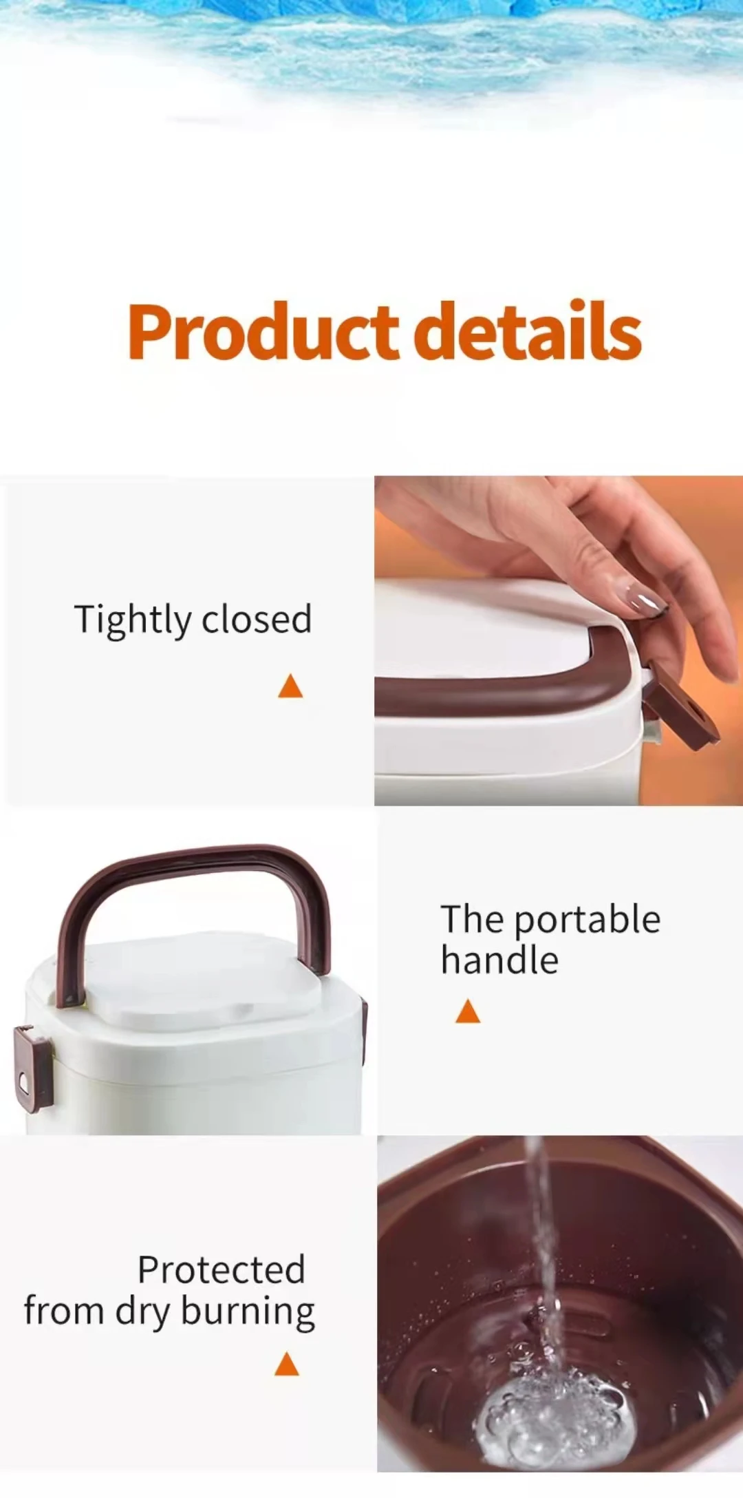 Automatic heating lunch box cooking dual wholesale electric lunch box plug insulation small rice cooker mini 1 person