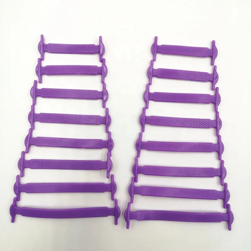 Mixed colors lazy non-slip elastic no tie silicone shoelaces for sneakers