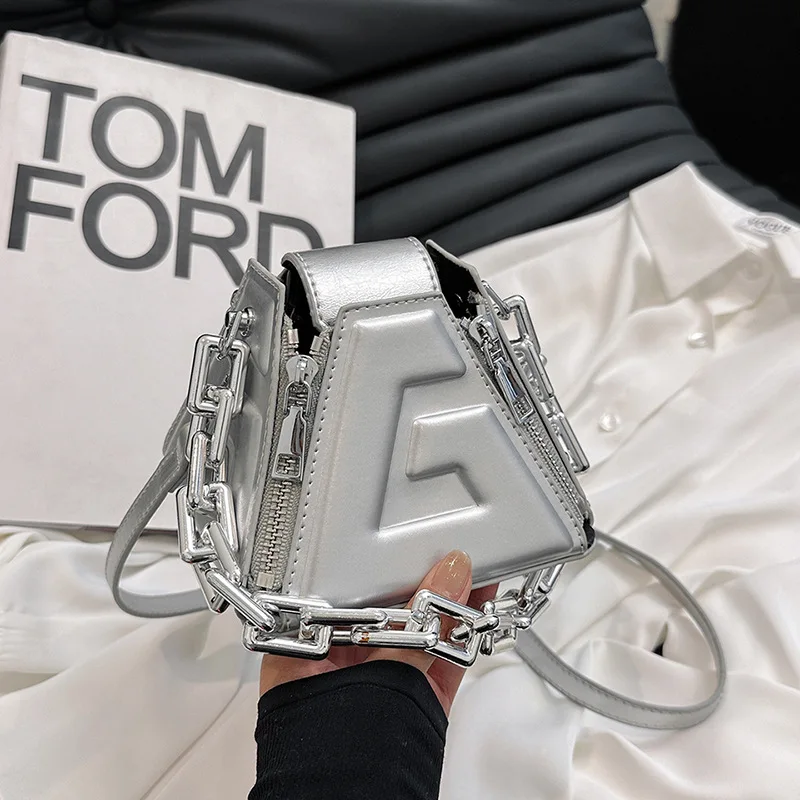 Уникальные дизайнерские сумки толстая цепочка кожаные маленькие кошельки для девочек женские мини-сумки 2024