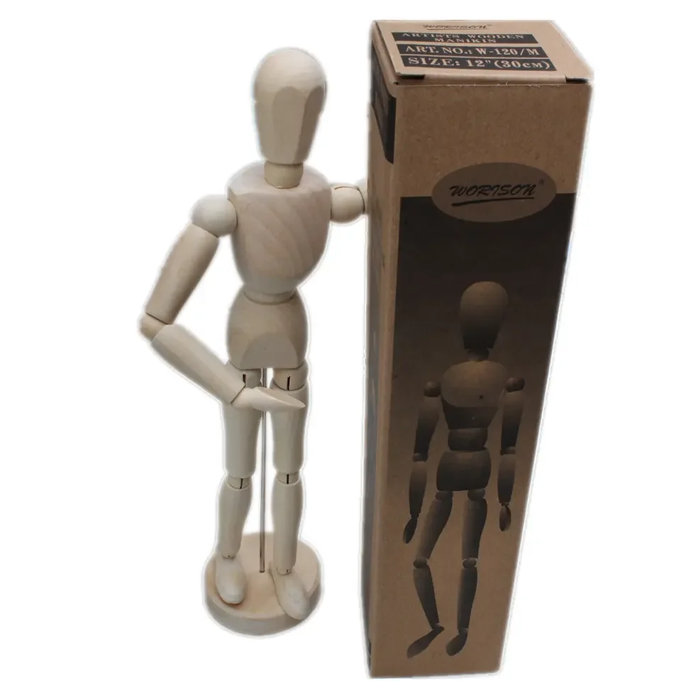 4.5/5.5/8-inch Flexible Body Art Supply Wood Artist Drawing Manikin Mannequin Model For Artist Drawing Sketch