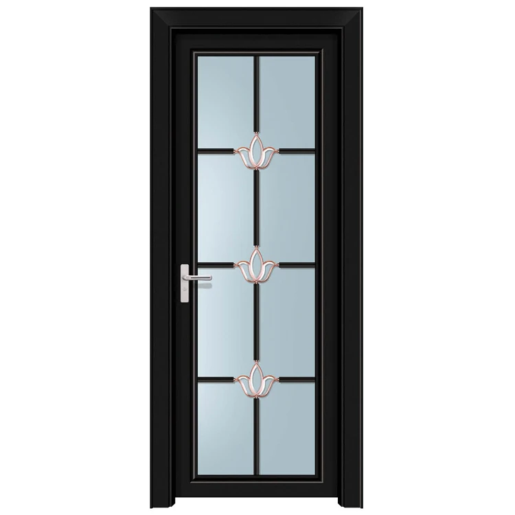 Factory Hot Sale thermal break aluminum bathroom door design with double glazing inward