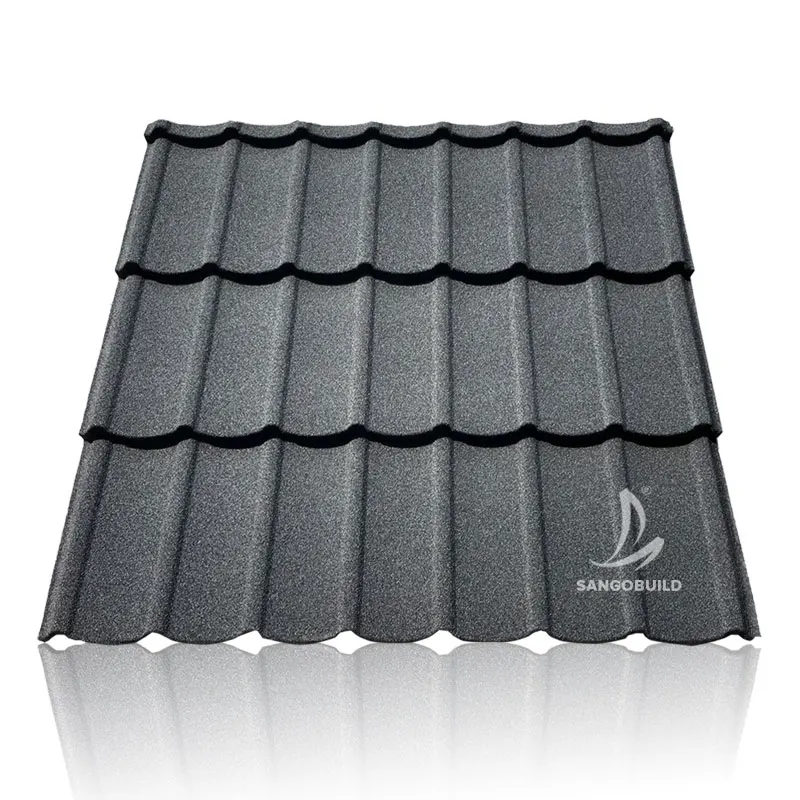 Togo Congo New Commercial Roofing Sheets Price IBR Forest Green Black Color Stone Coated Metal Metro Tuile