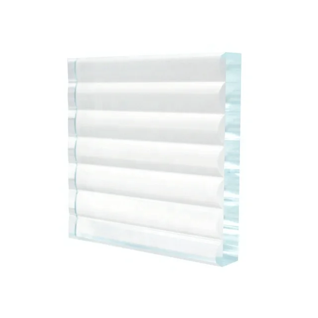 Custom thickness size low iron reeded  ribbed textured glass for home decoration