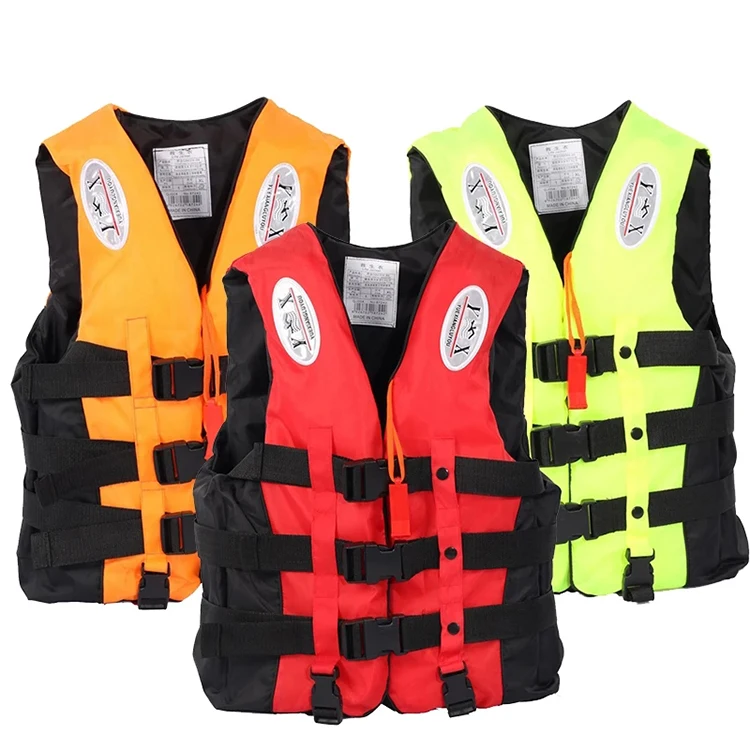Universal Outdoor Swimming Boating Skiing Driving Vest, Survival Suit Polyester Life Jacket for Adult Children/