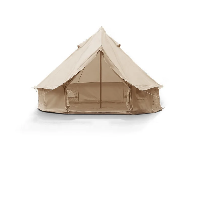 Glamping Luxury Cotton Canvas 4M Bell Tent Waterproof Outdoor Teepee Yurt Tent Large Space
