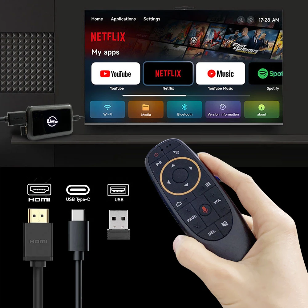 Portable Wireless Auto Adapter Android Player Box Mirror link WIFI GPS BT HD Wired to Wireless Carplay Dongle Auto AI Box