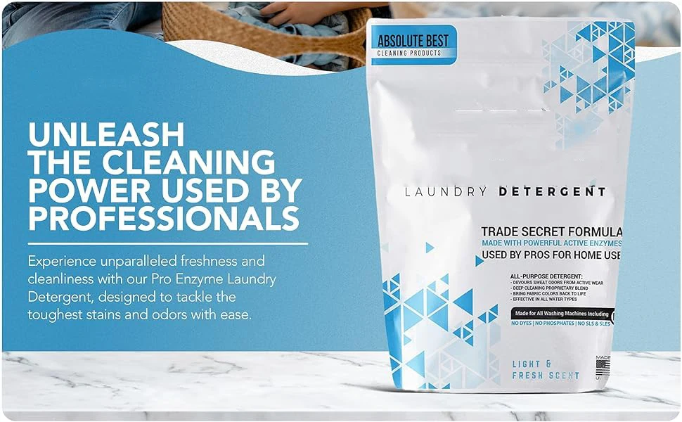 Non-Irritating Professional Strength Natural Active Active Enzymes Powerful Sweat Odor Stain Clothing Washing Powder Detergent