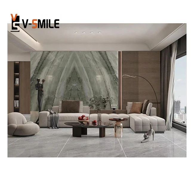 Natural Green Marble Slab Modern Luxury Irish Green Marble for Background Wall