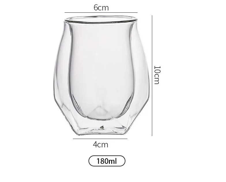 High borosilicate hydrochloric acid heat-resistant glass anti scalding double-layer fruit juice wine coffee cup