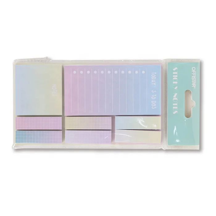 Cute Sticky Notes Set 8PK Pastel  Organizer Custom Sticky Notes Kids School Shape Sticky Note Manufacturer